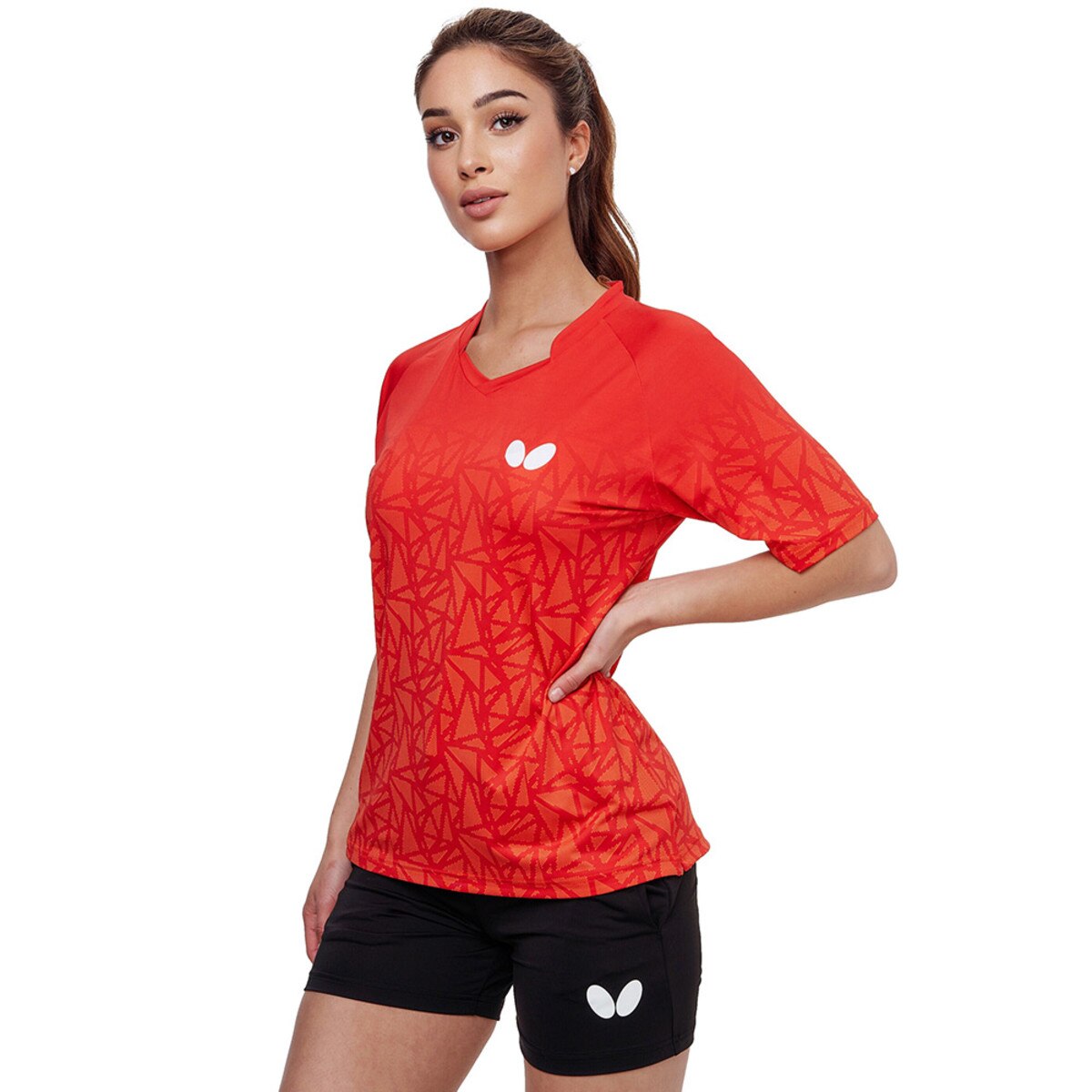 Higo Lady Shirt Red, Side 1, Model